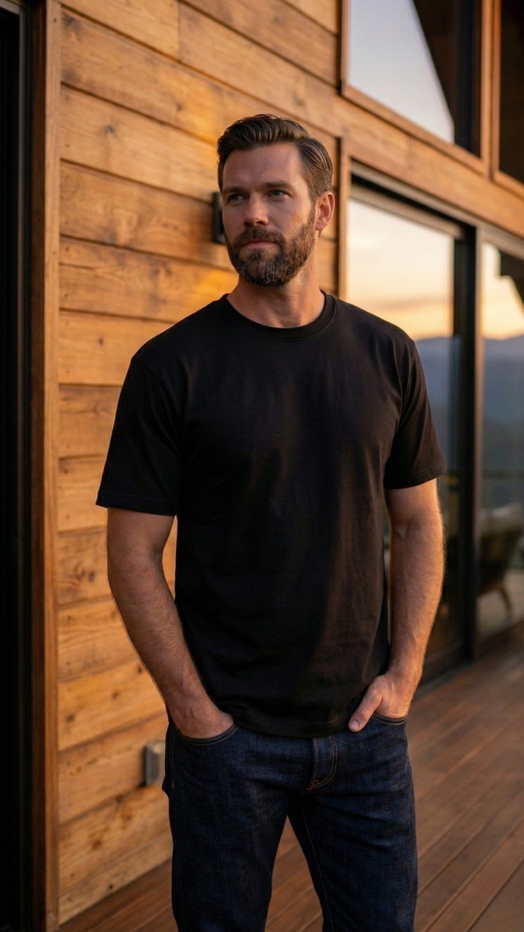 Oversized black T-shirt for men by VAMO Threads made with 200 GSM cotton, featuring a relaxed oversized fit for streetwear, casual outings, workouts, and everyday wear.