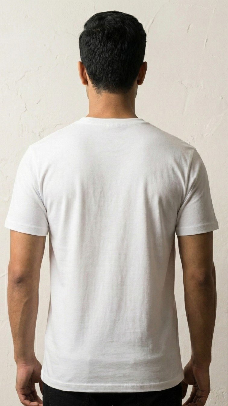 VAMO Nature Feather White Tee – Regular Fit | 200 GSM Premium Cotton - Image 3